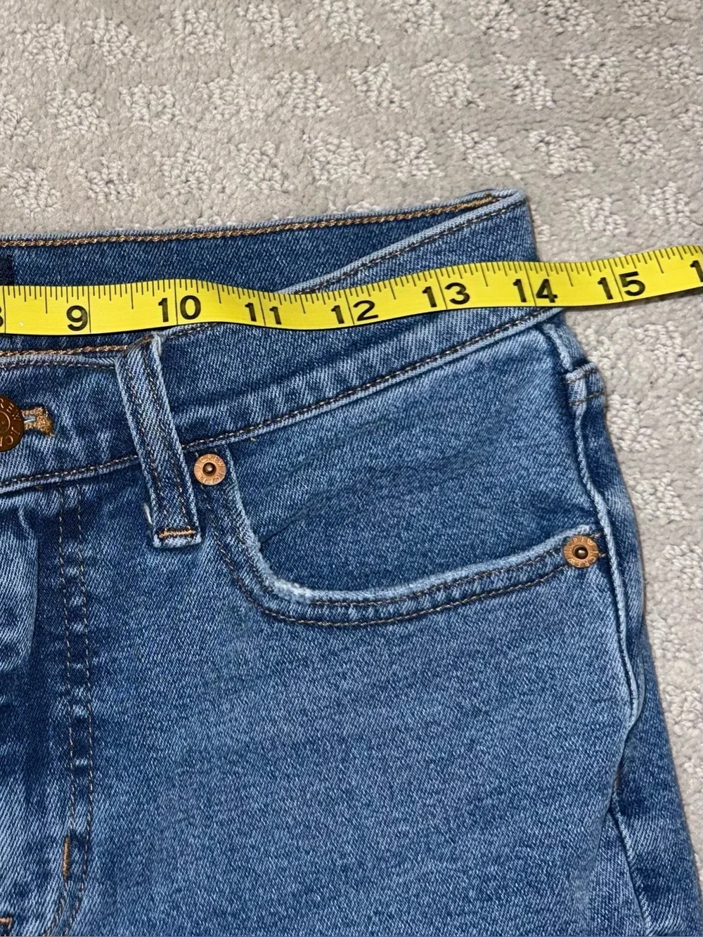 J. Crew Raw-Hem ankle Denim Jeans in Medium Blue